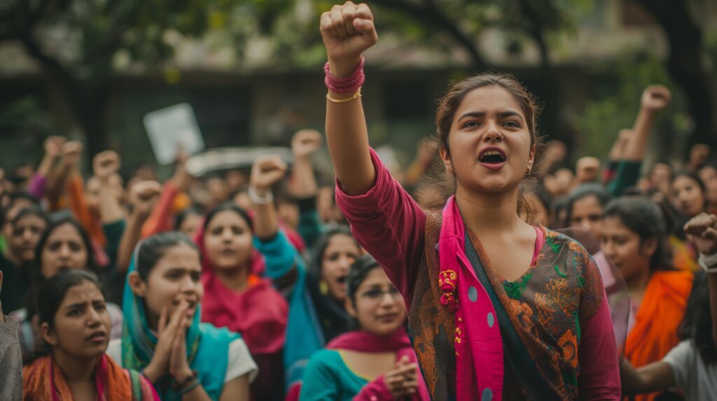 AI generated image of women in Indian politics.